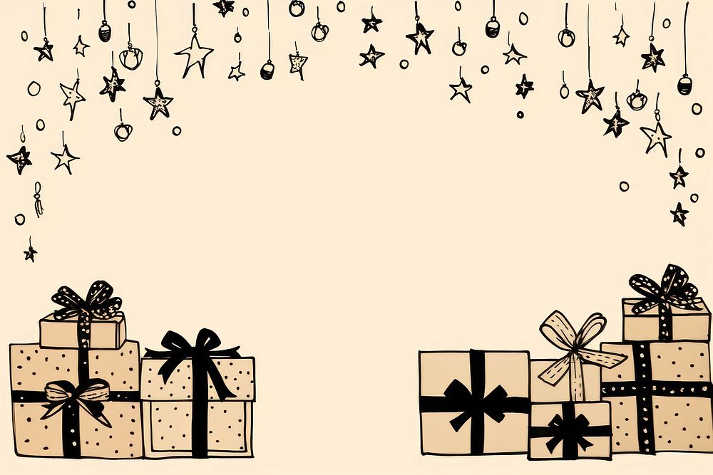Christmas gift boxes line celebration backgrounds. AI generated Image by rawpixel.