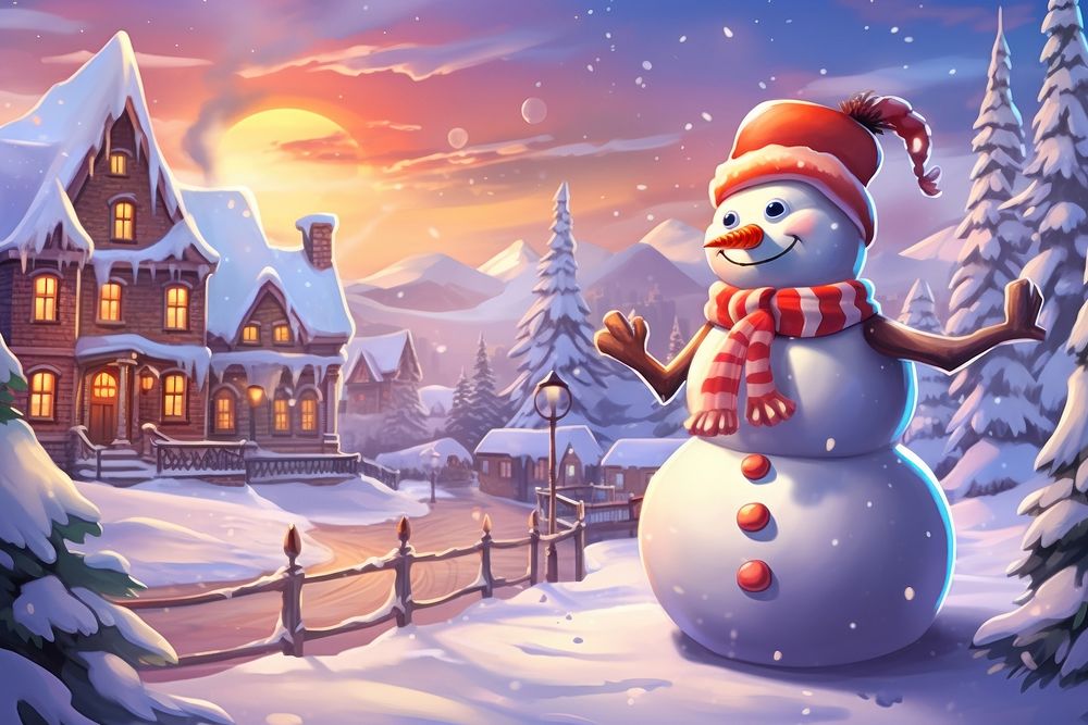 Christmas snowman winter christmas. AI generated Image by rawpixel.