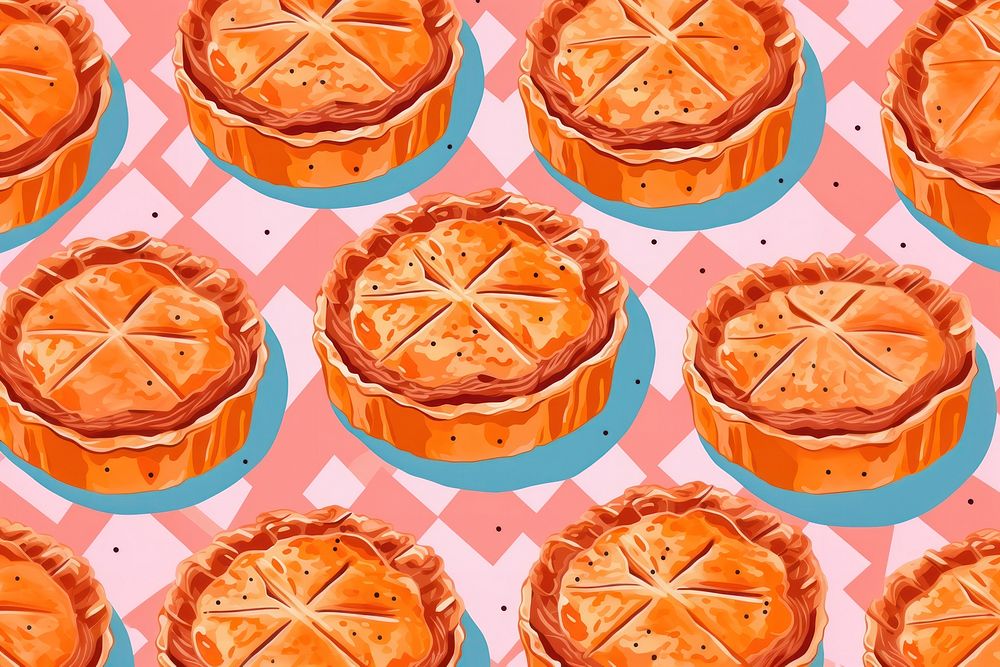 Meat pie backgrounds dessert pattern. AI generated Image by rawpixel.