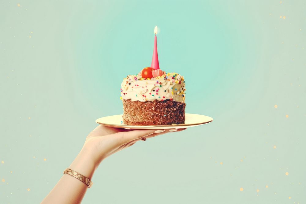 PNG Cake birthday dessert cupcake. AI generated Image by rawpixel.