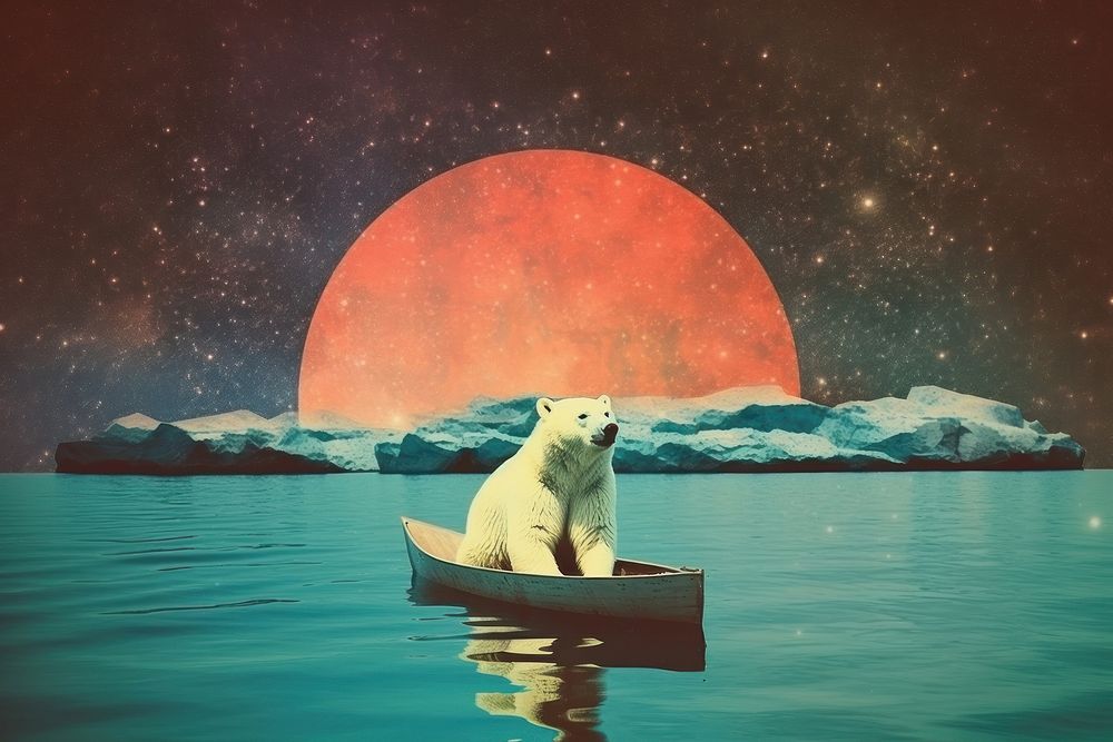 PNG Bear outdoors iceberg nature. AI generated Image by rawpixel.