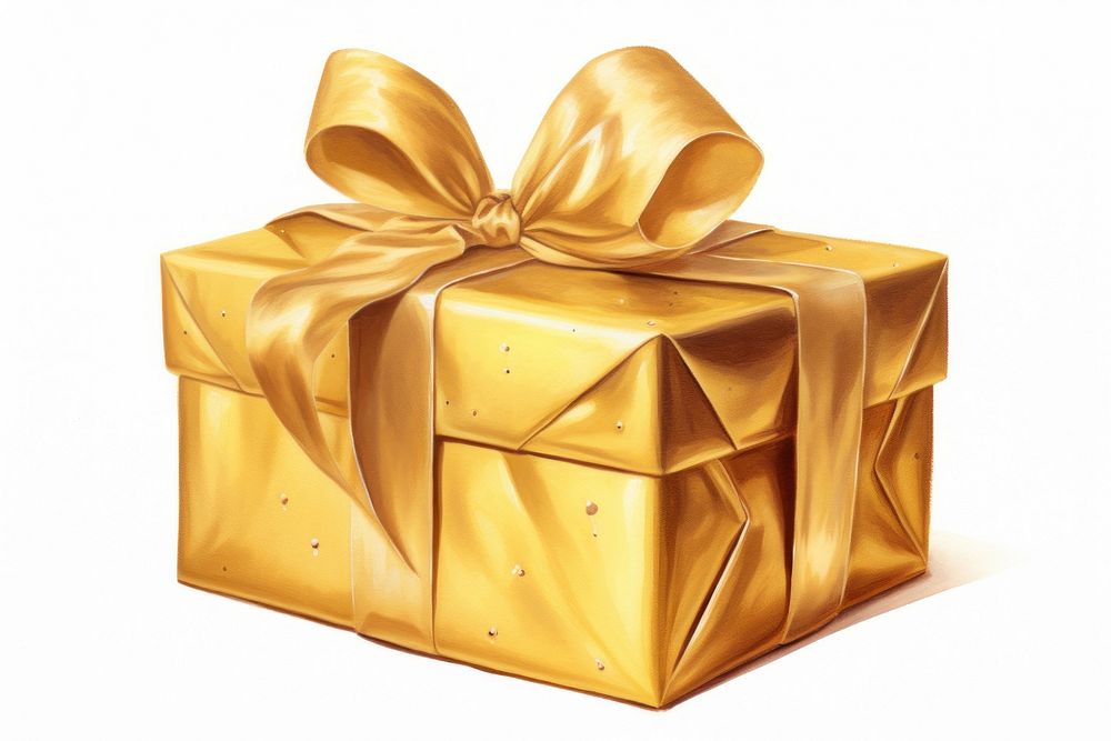 Gift gold white background celebration anniversary. AI generated Image by rawpixel.
