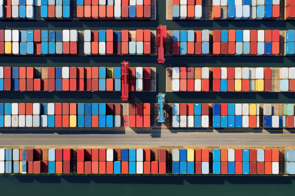 Container terminal architecture backgrounds delivering. AI generated Image by rawpixel.