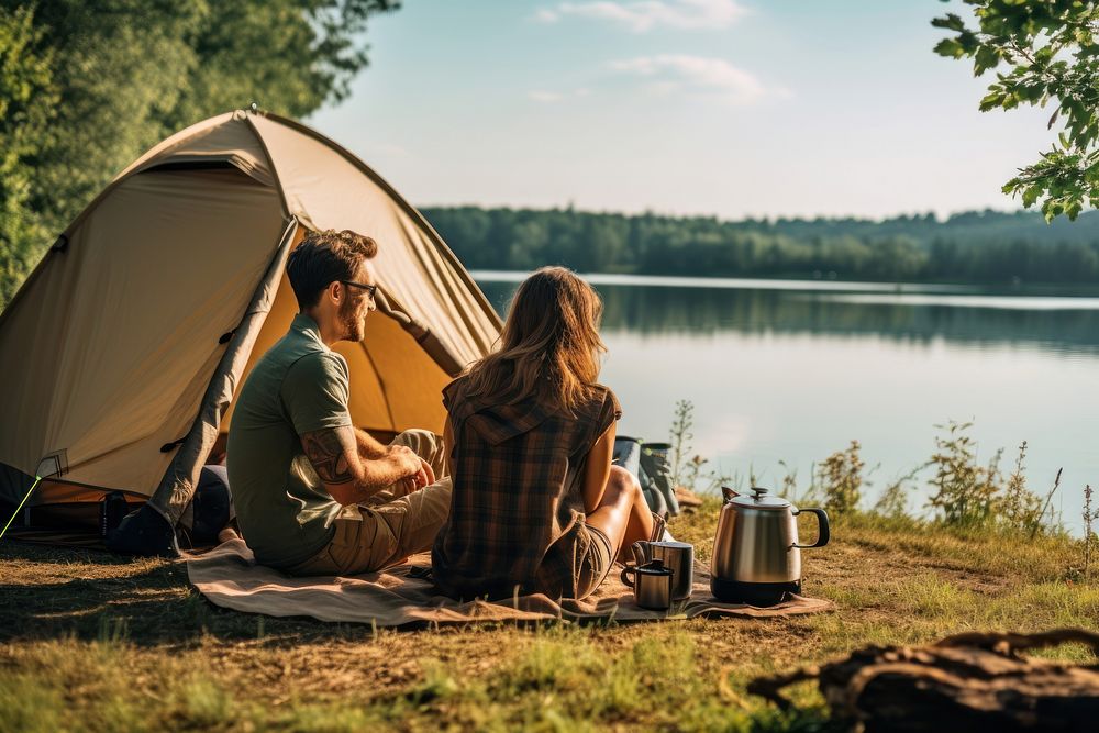 Camping trip tent outdoors vacation. AI generated Image by rawpixel.