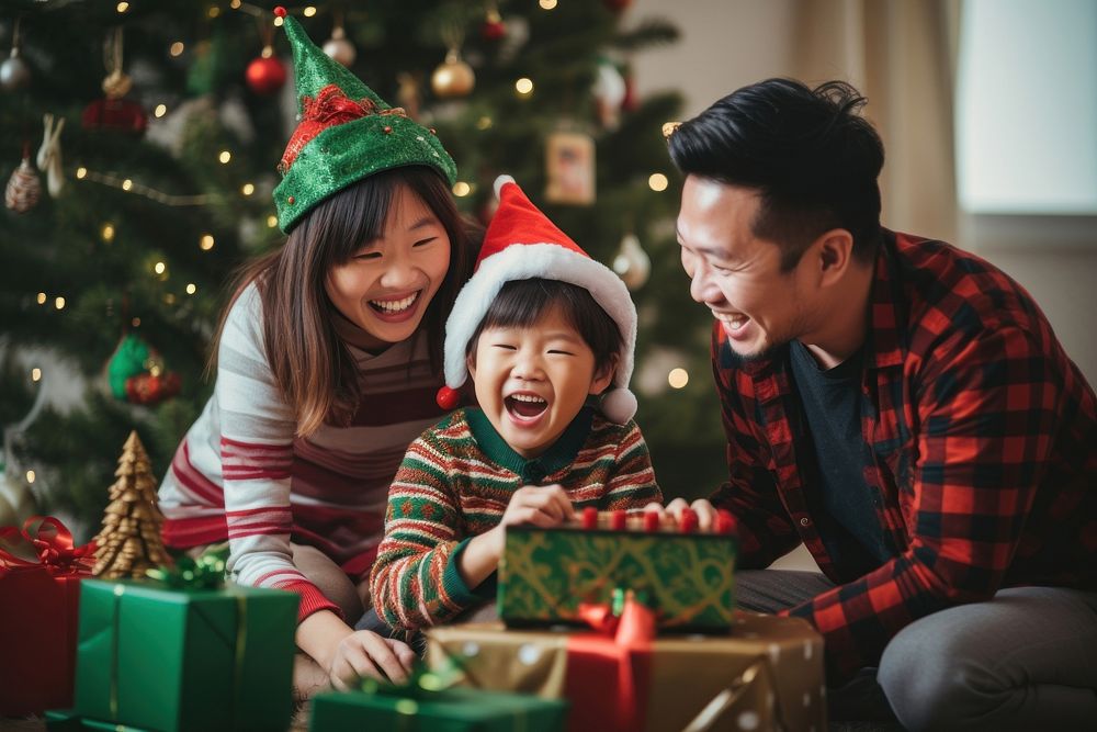PNG Christmas family child adult. AI generated Image by rawpixel.