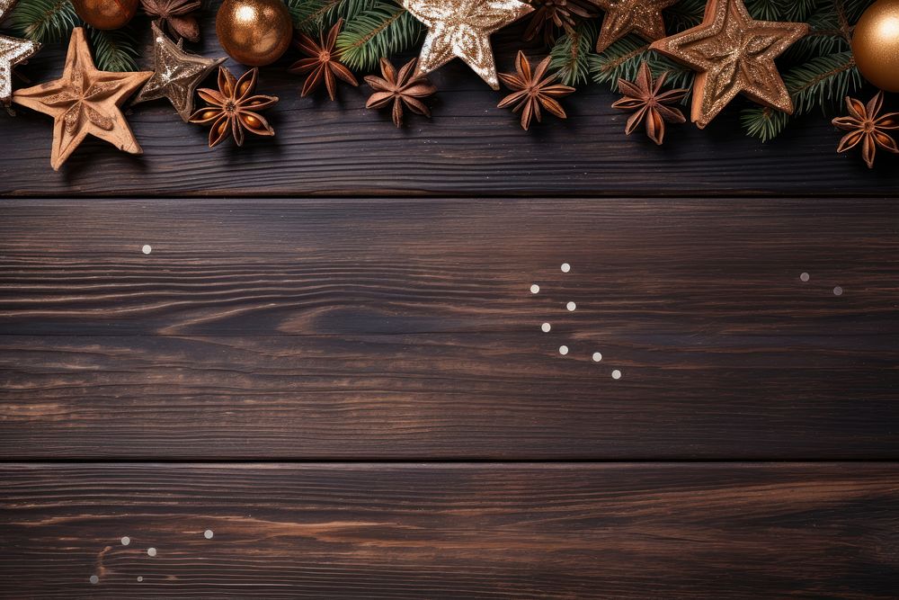 Wood backgrounds christmas illuminated. AI generated Image by rawpixel.