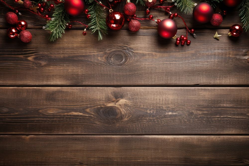 Christmas wood backgrounds illuminated. AI generated Image by rawpixel.