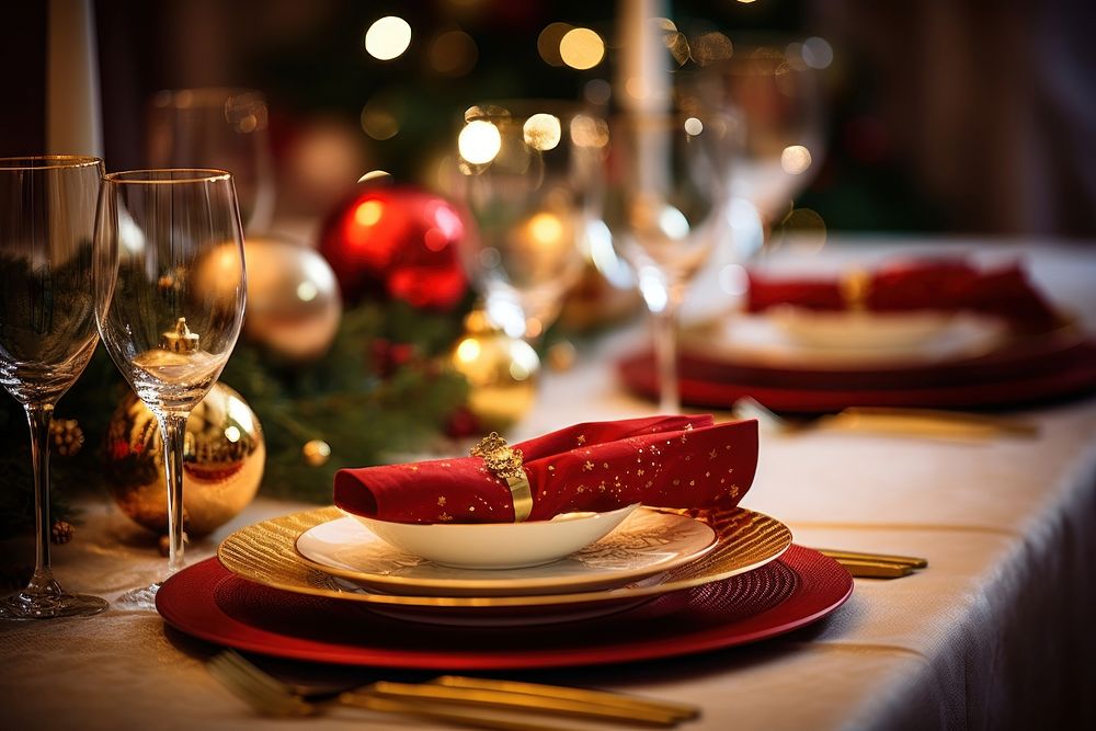 Christmas holiday table furniture christmas. AI generated Image by rawpixel.
