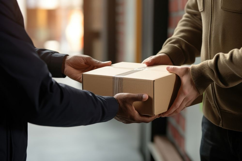 Passing parcel cardboard adult box. AI generated Image by rawpixel.