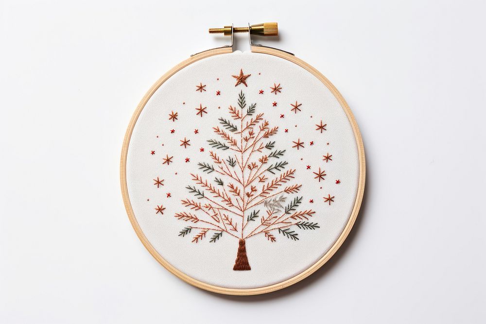 Minimal Christmas embroidery hoop decoration christmas pattern. AI generated Image by rawpixel.