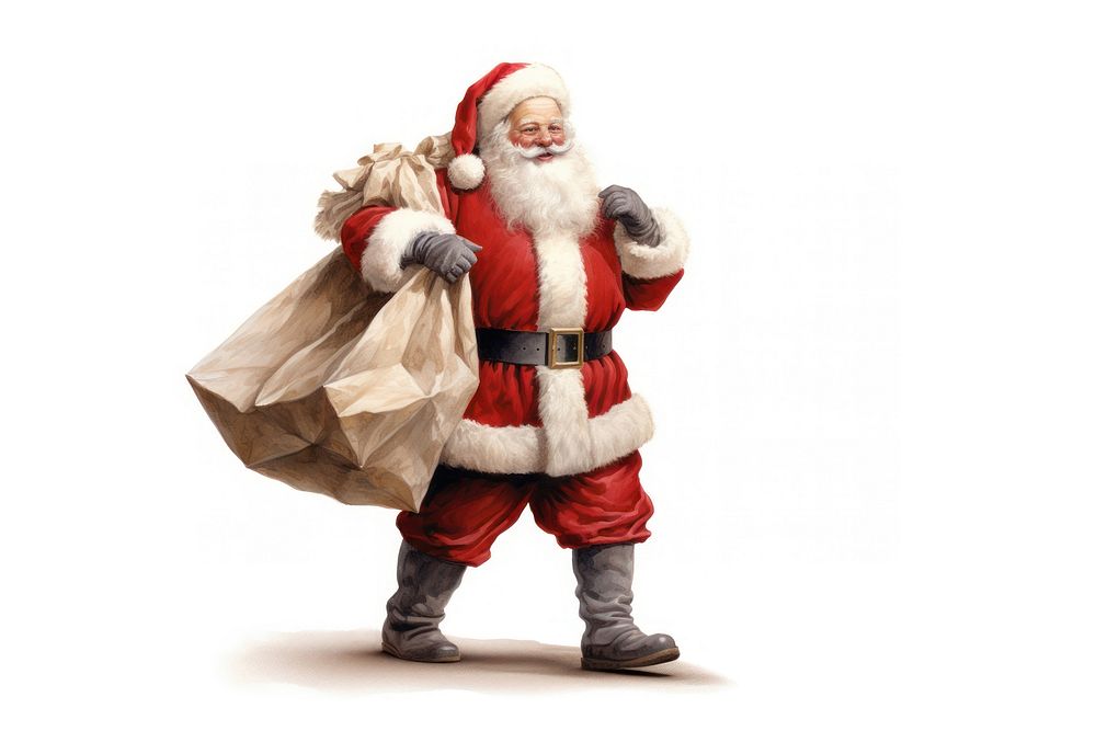 Smiling santa claus christmas costume white background. AI generated Image by rawpixel.