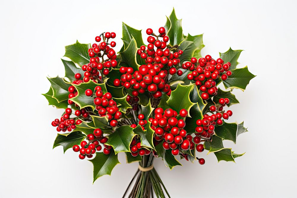 Christmas holly bouquet flower plant leaf. AI generated Image by rawpixel.