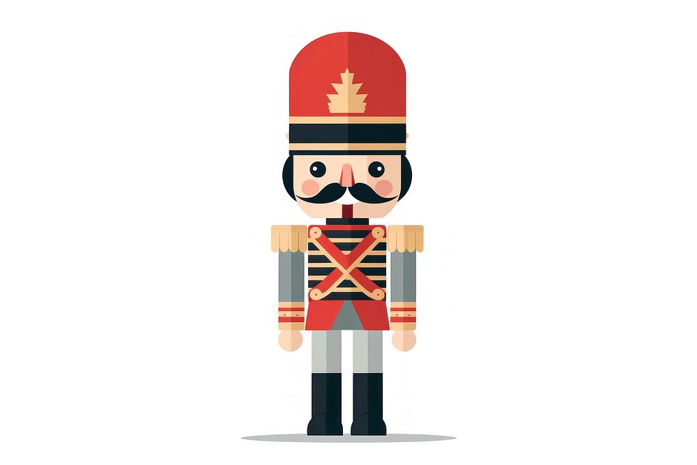Russian nutcrackers soilder cartoon white background representation. AI generated Image by rawpixel.