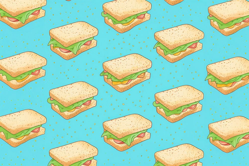 Sandwich backgrounds pattern bread. AI generated Image by rawpixel.
