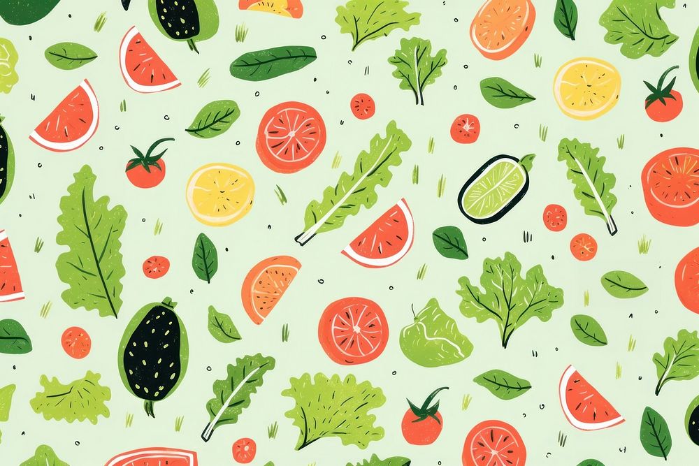Salad pattern backgrounds vegetable. AI generated Image by rawpixel.