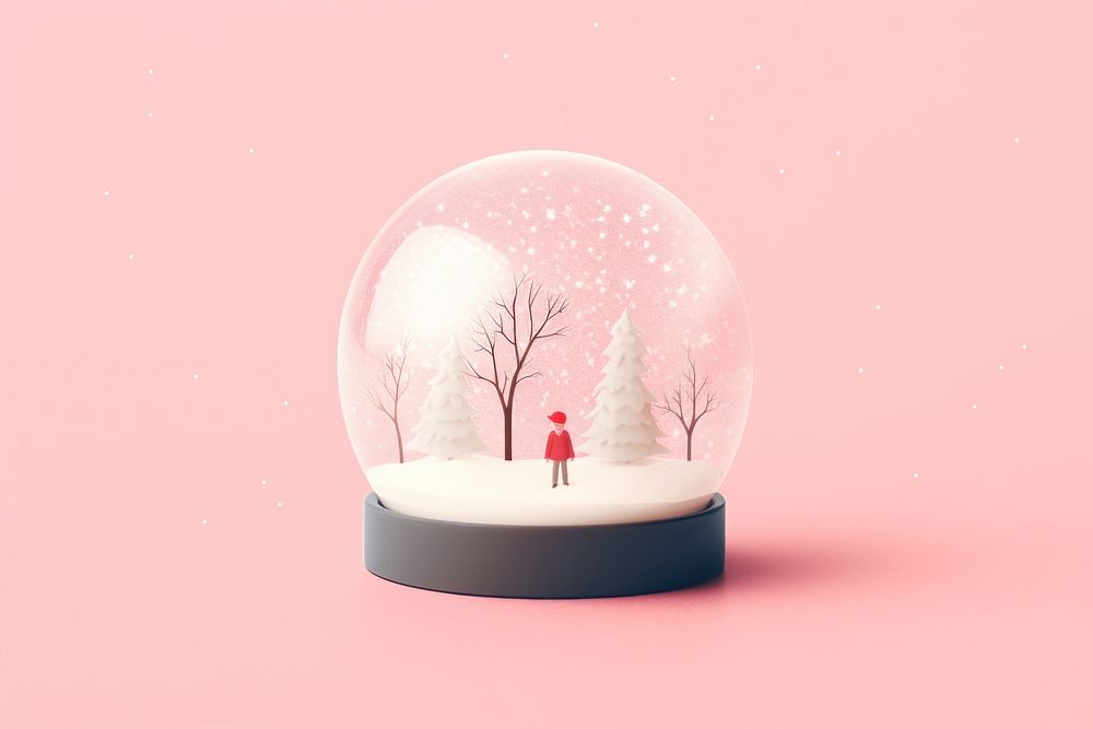Winter snow globe plant art representation. AI generated Image by rawpixel.