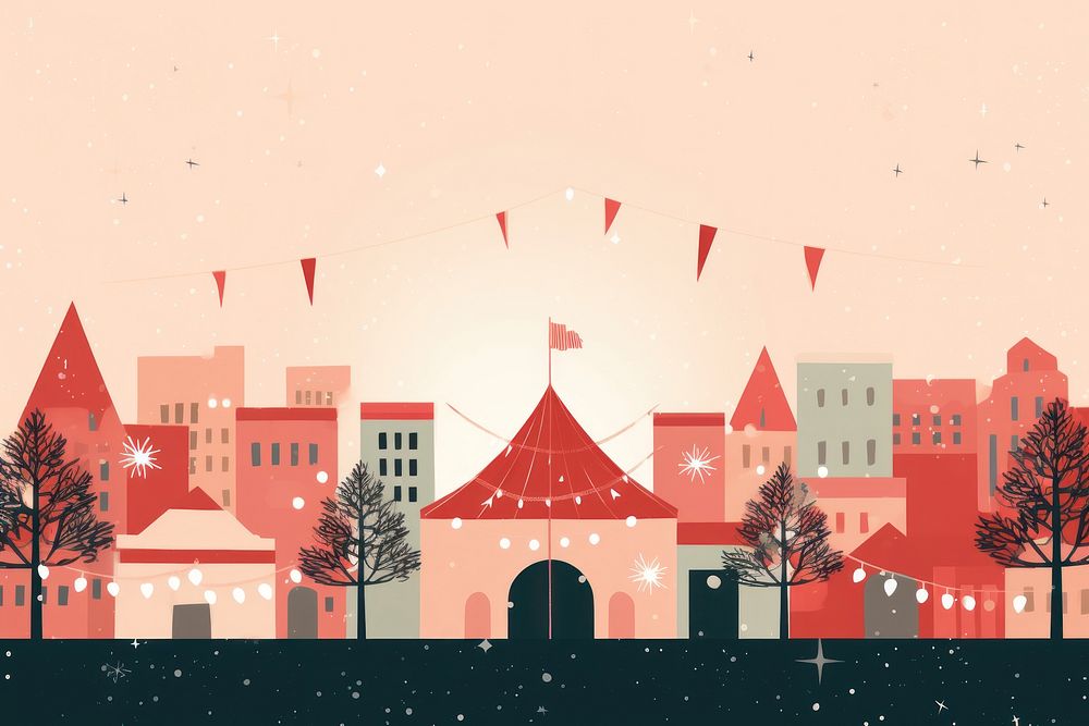 Christmas market background outdoors art | Free Photo Illustration