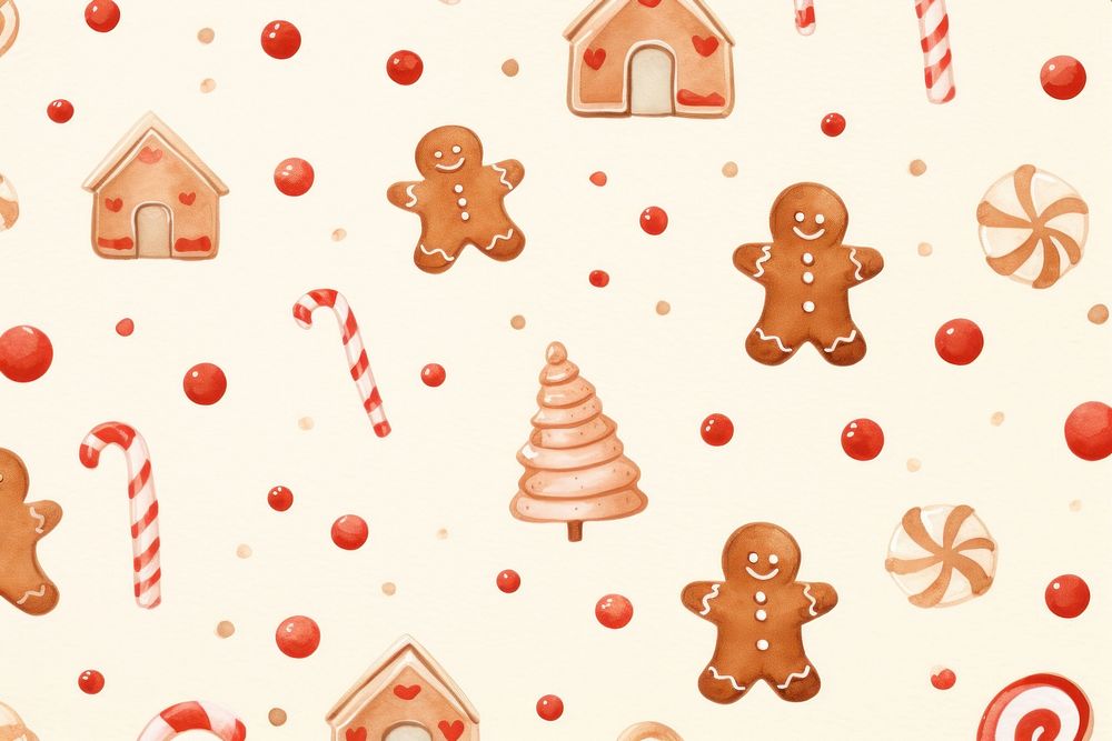 Gingerbread backgrounds dessert pattern. AI generated Image by rawpixel.