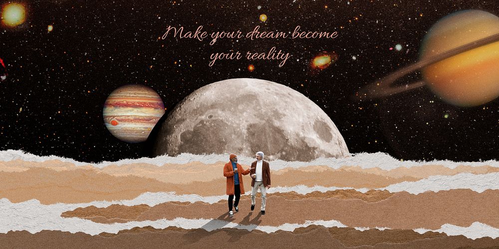 Surreal space Twitter ad template