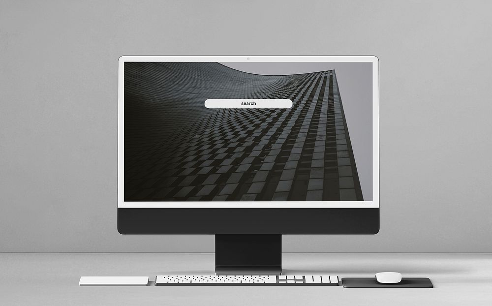 Computer screen mockup, digital display psd