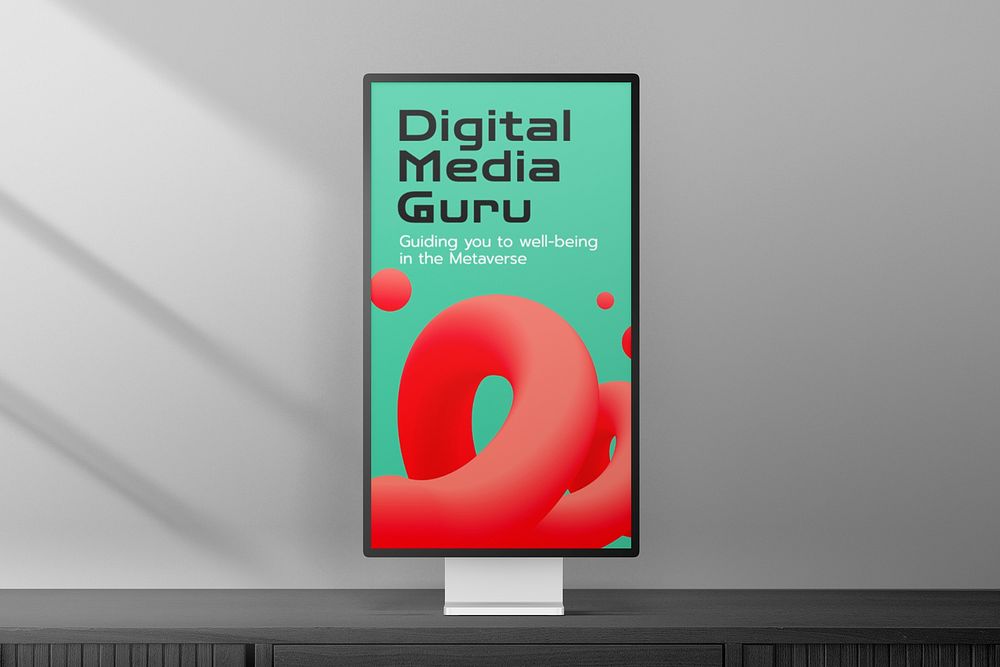 Computer screen mockup, digital display psd