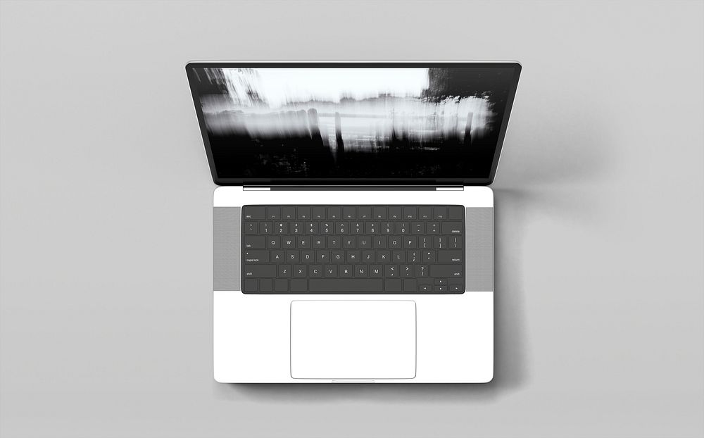 Laptop screen mockup, digital device psd