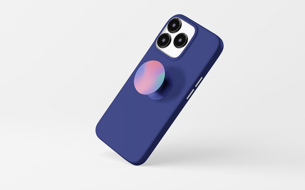 Blue  mobile phone case with griptok
