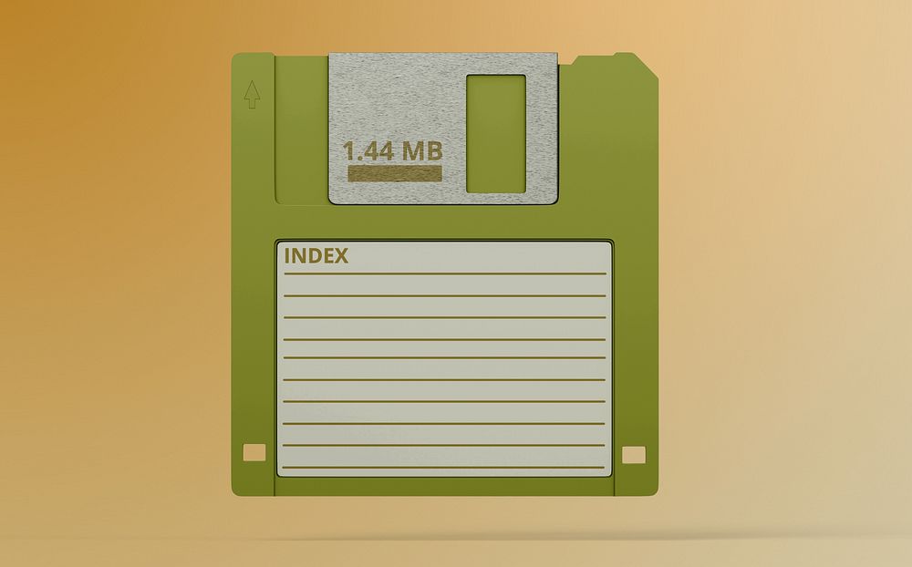 Green floppy disk, product design