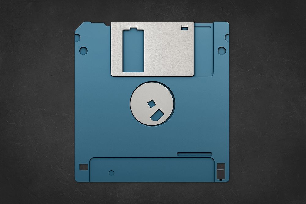Blue floppy disk, product design