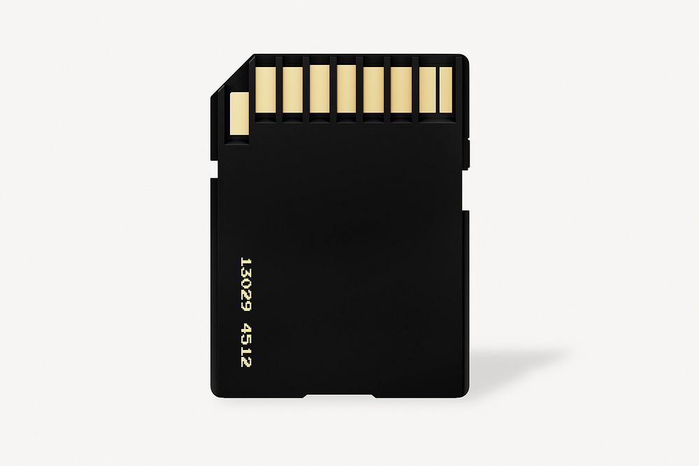 Memory card mockup, digital product design psd