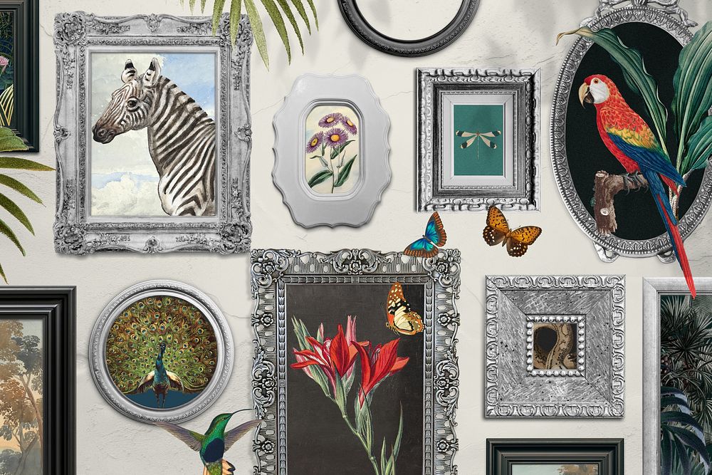 Vintage animal frames background, illustration. Remixed by rawpixel.