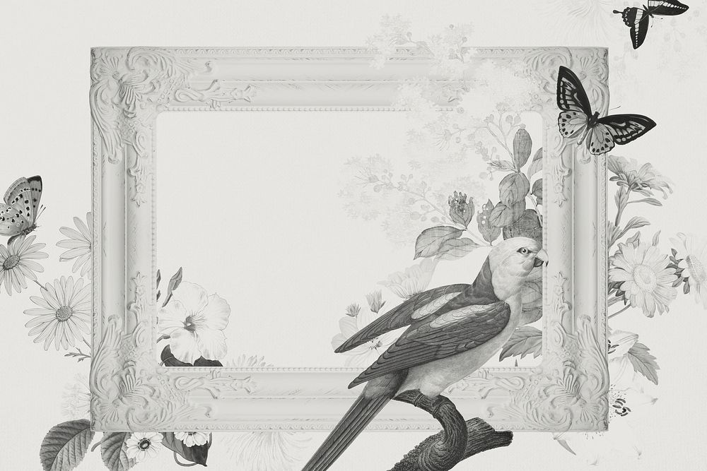 Parrot flowers background, vintage animal illustration. Remixed by rawpixel.