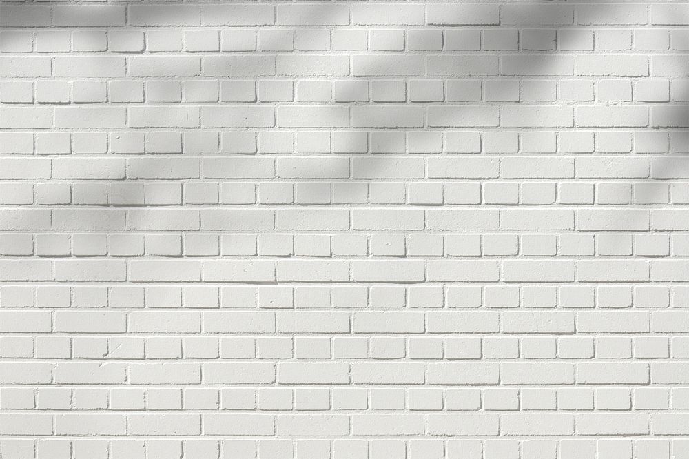 White brick wall photo with leaf shadow effect