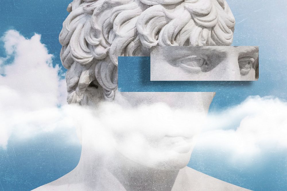 Abstract Greek God with cloud effect