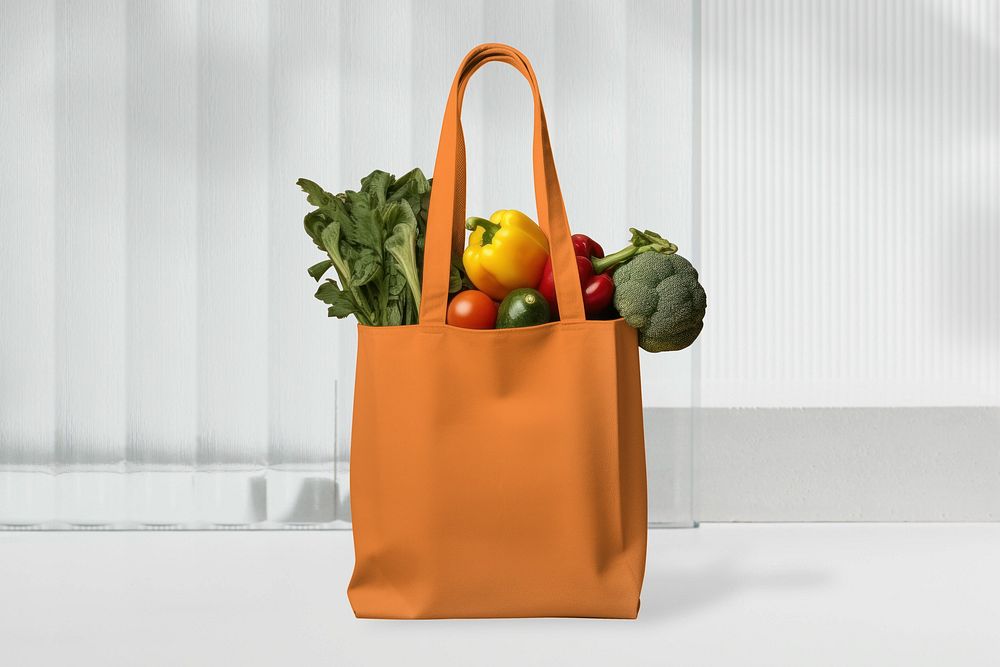 Grocery tote bag, food business remix