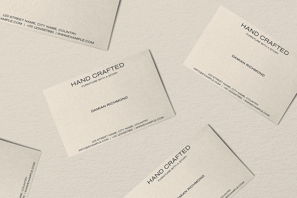 Minimal business card mockups, flat lay psd