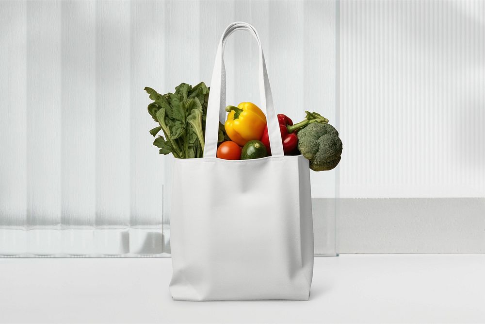 White tote bag, eco-friendly 