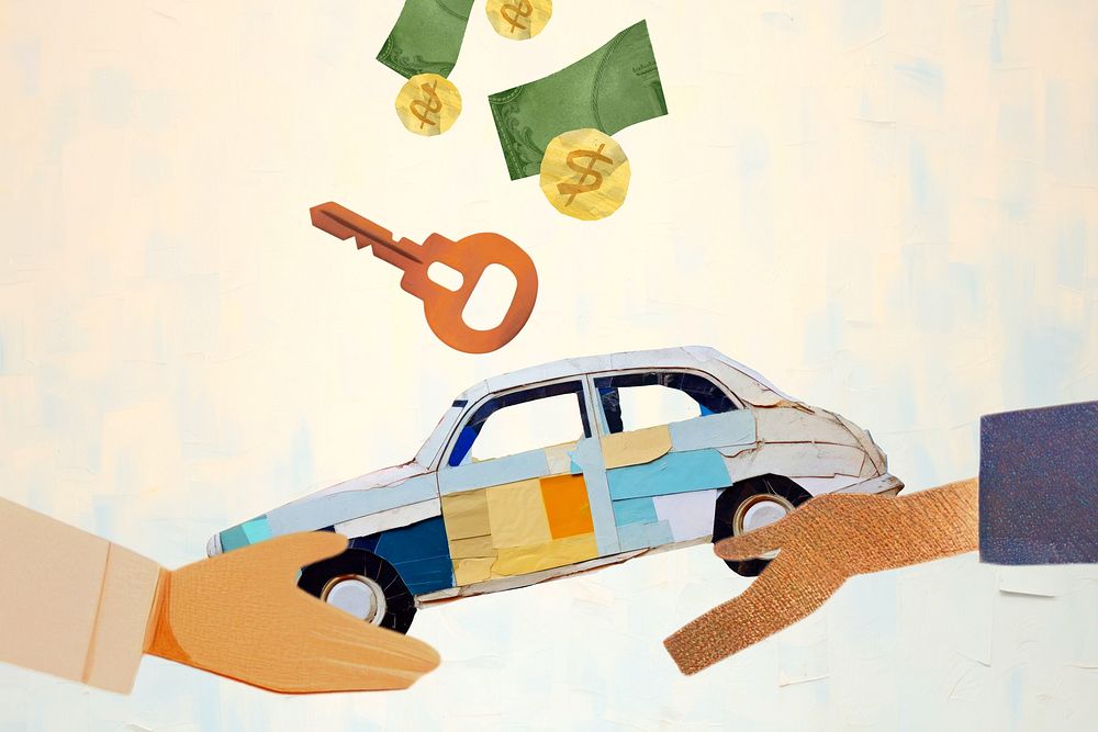 Car financial craft remix illustration