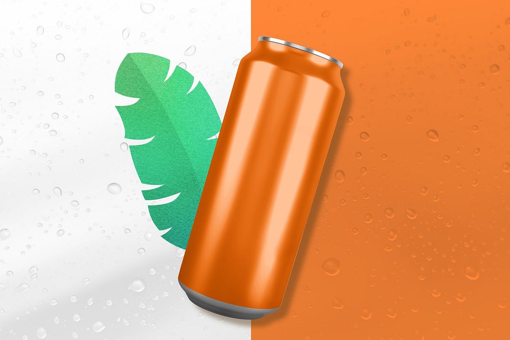 Orange soda can with blank design space