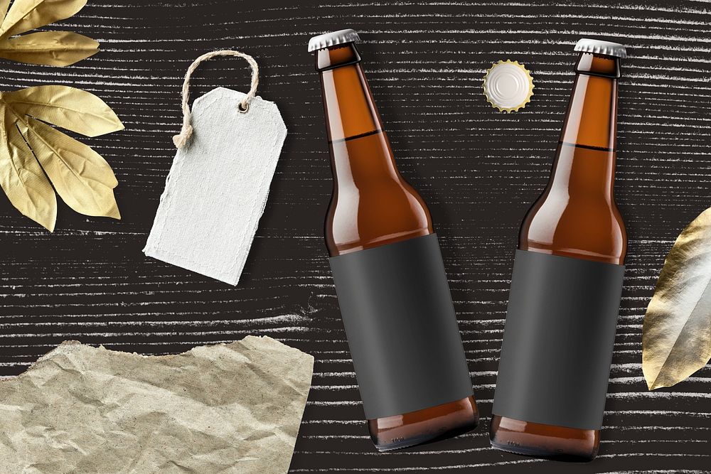 Beer bottle labels, drink packaging