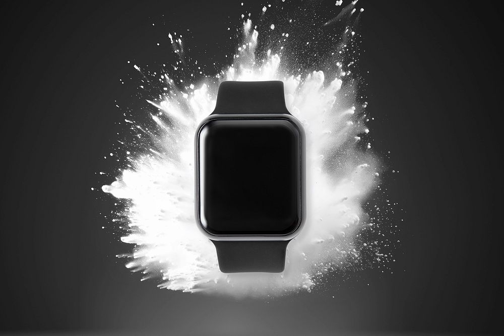 Smartwatch screen with abstract wallpaper