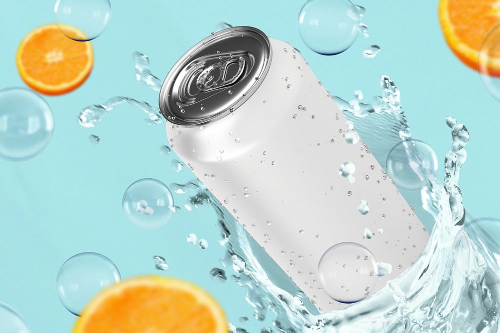 Soda can, product packaging photo