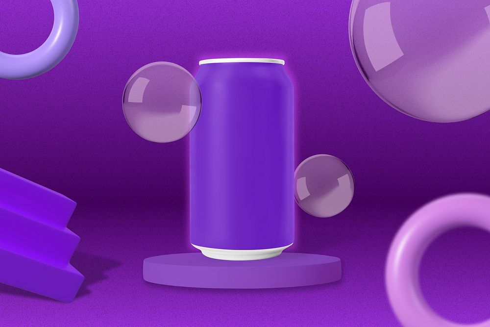 Purple soda can, design resource