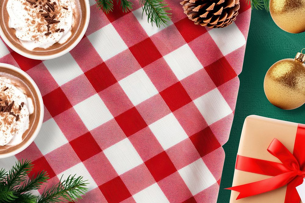 Christmas drinks, festive food background
