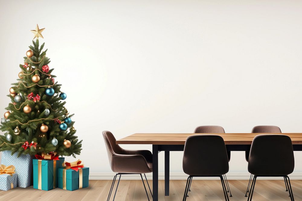 Christmas dining table, festive photo