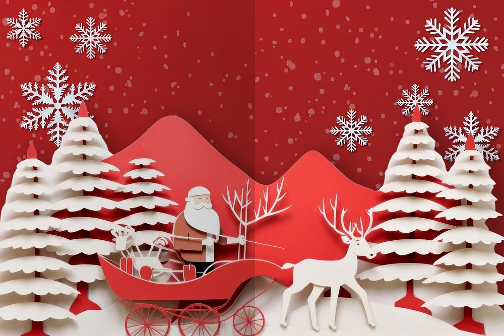 Santa paper cut out background