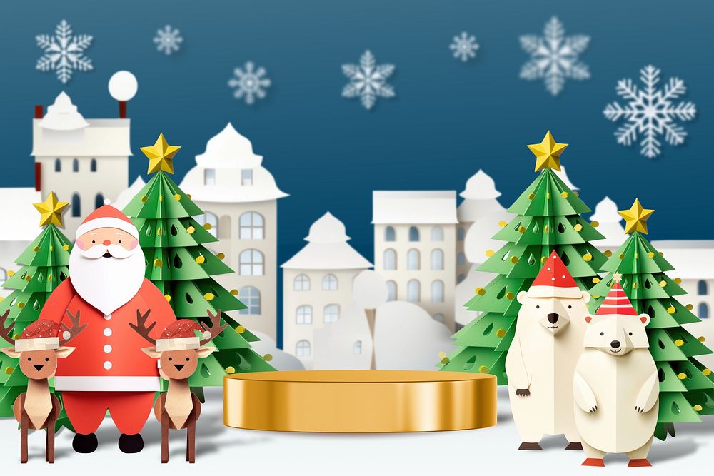 Santa Claus product stand backdrop