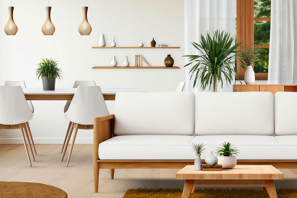 Aesthetic living room interior remix