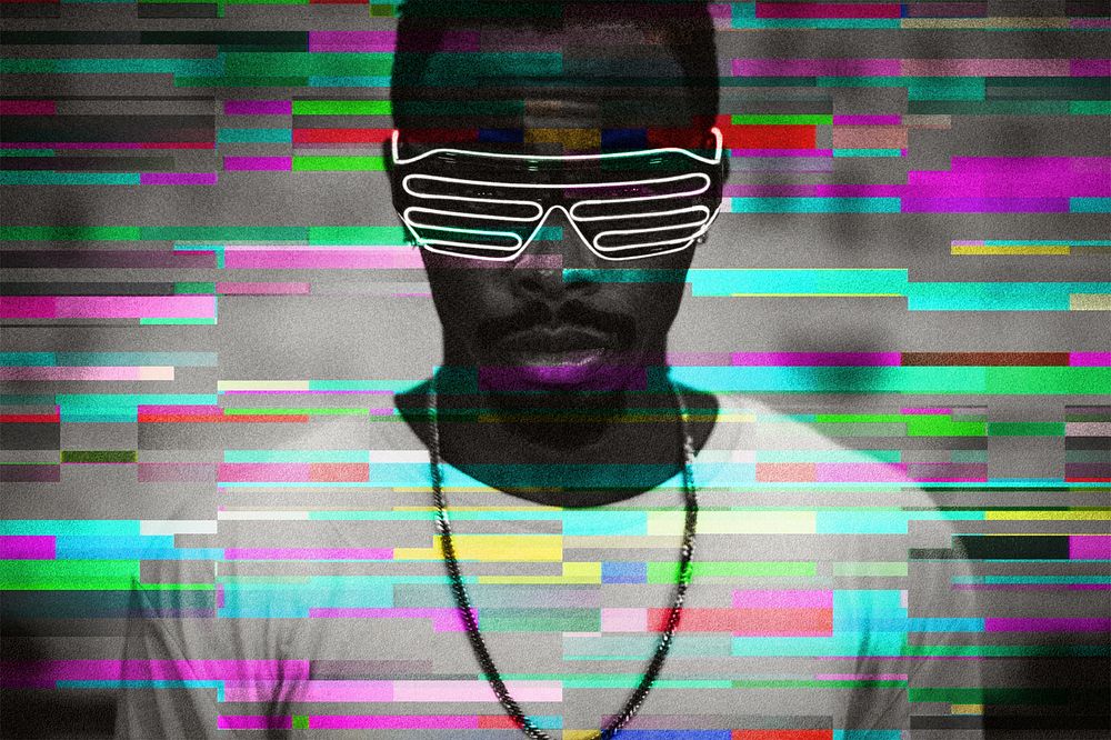 Street fashion with glitch effect