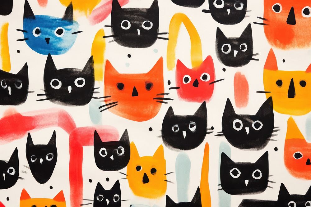Cats backgrounds pattern animal. AI generated Image by rawpixel.